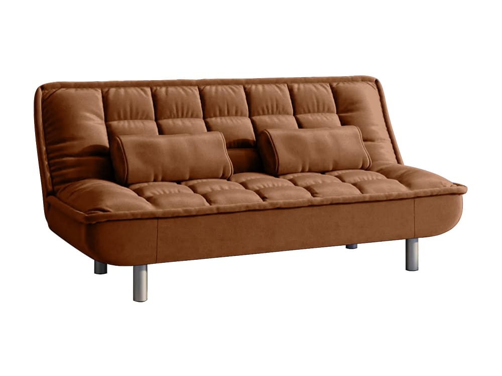 Canapé convertible microfibre 3 places marron