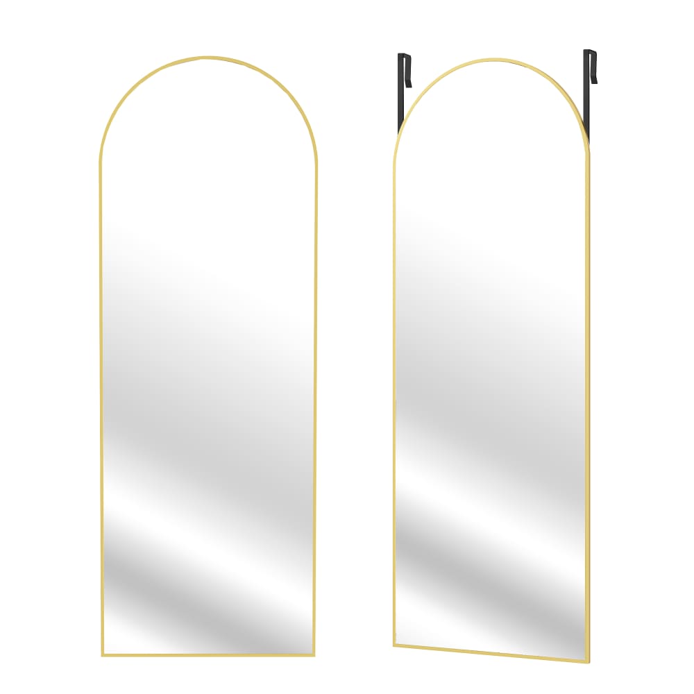 Miroir intégral suspendu 120 x 40 cm cadre en alliage d'aluminium doré