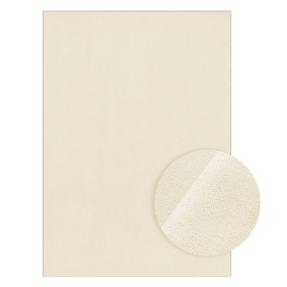 Tapis décoratif 120 x 170 cm antidérapant lavable en machine beige