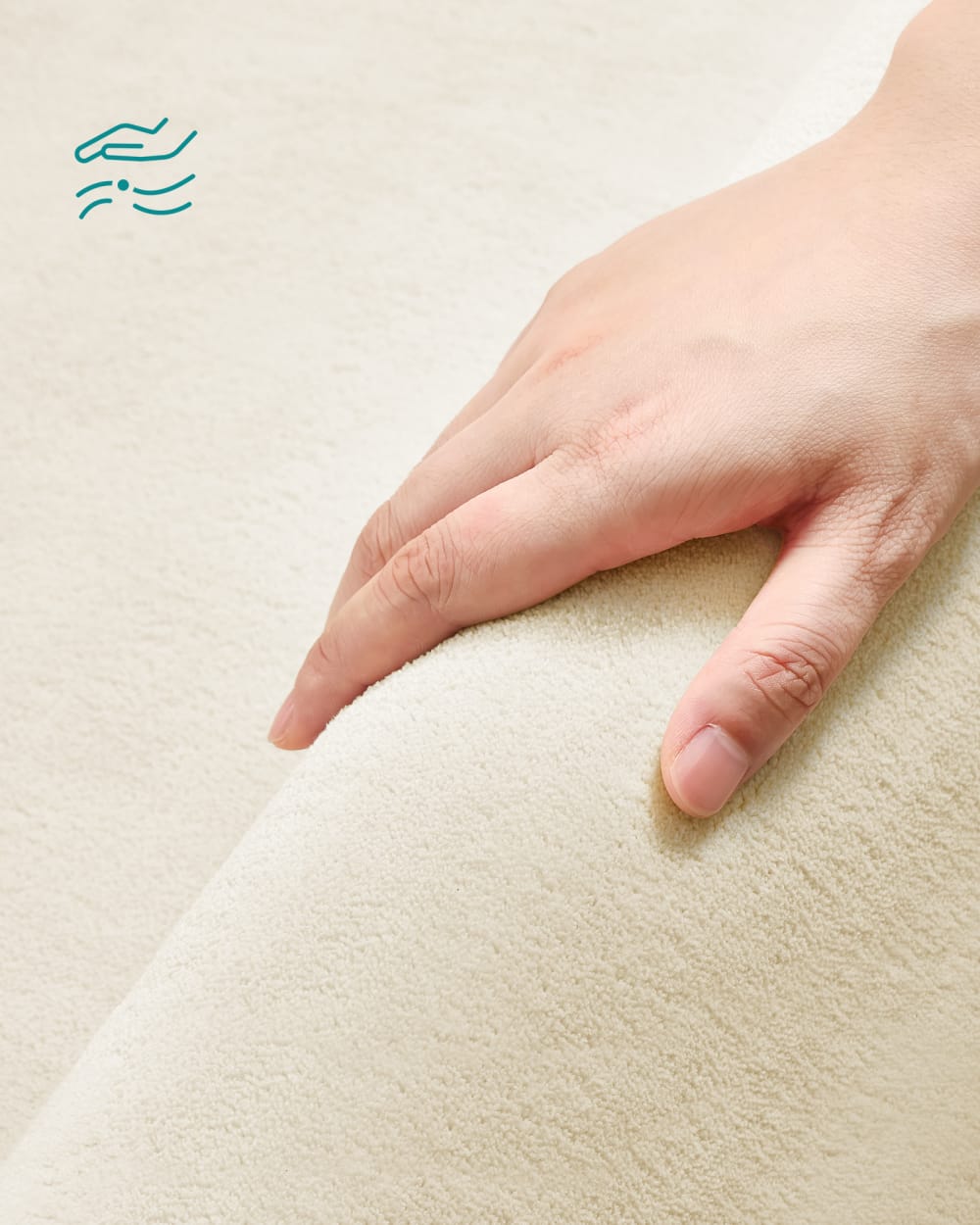 Tapis décoratif 120 x 170 cm antidérapant lavable en machine beige — vue 4