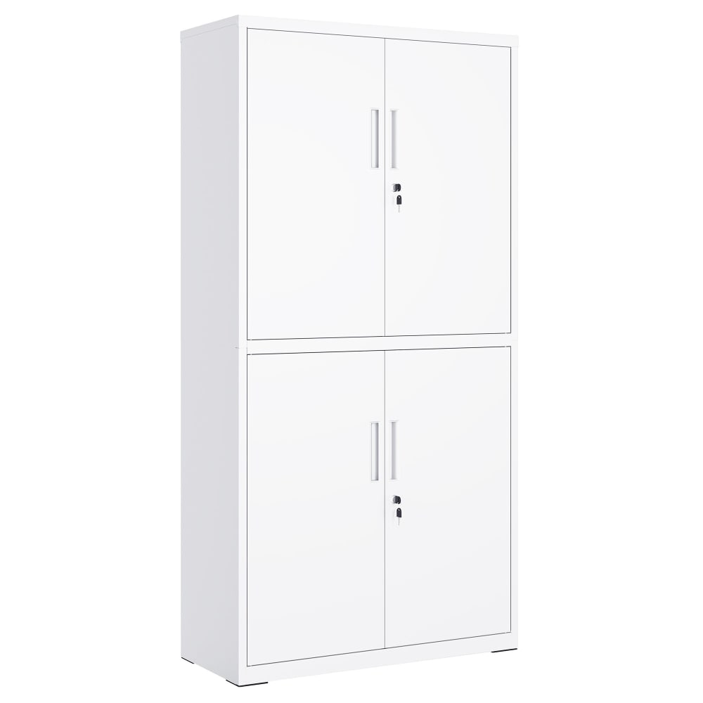 Armoire de garage à 5 étagères avec 4 portes 40 x 80 x 180 cm blanc