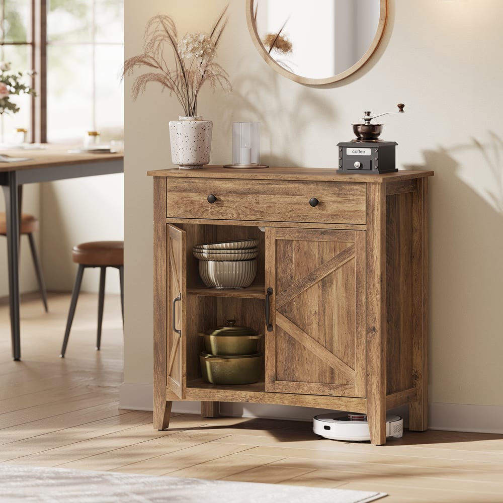 Buffet avec tiroir avec portes 40 x 80 x 80 cm marron miel