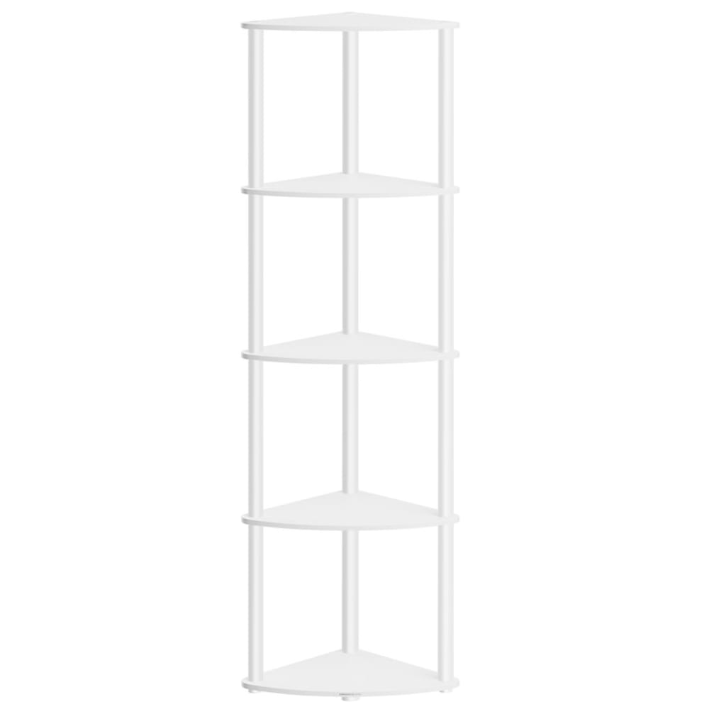 Étagère d'angle à 5 niveaux 38,3 x 27 x 139 cm blanc Étagère d'angle à 5 niveaux 38,3 x 27 x 139 cm blanc