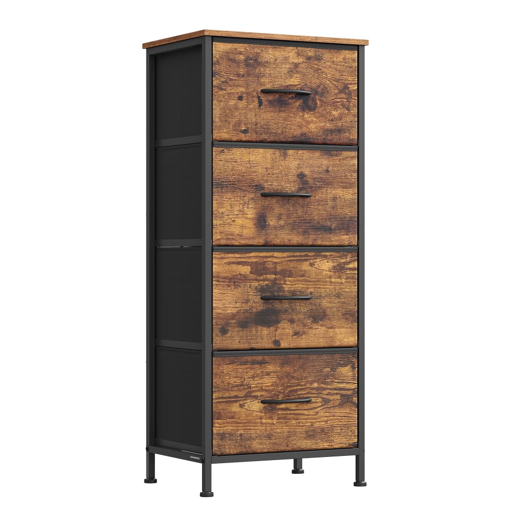 Commode 4 tour de rangement 39.6 x 30 x 96.2 cm noir et marron