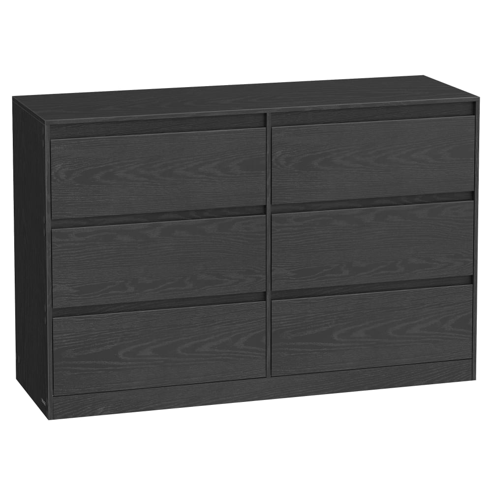Commode 6 sans poignée de rangement 119.4 x 40.3 x 74.9 cm noir