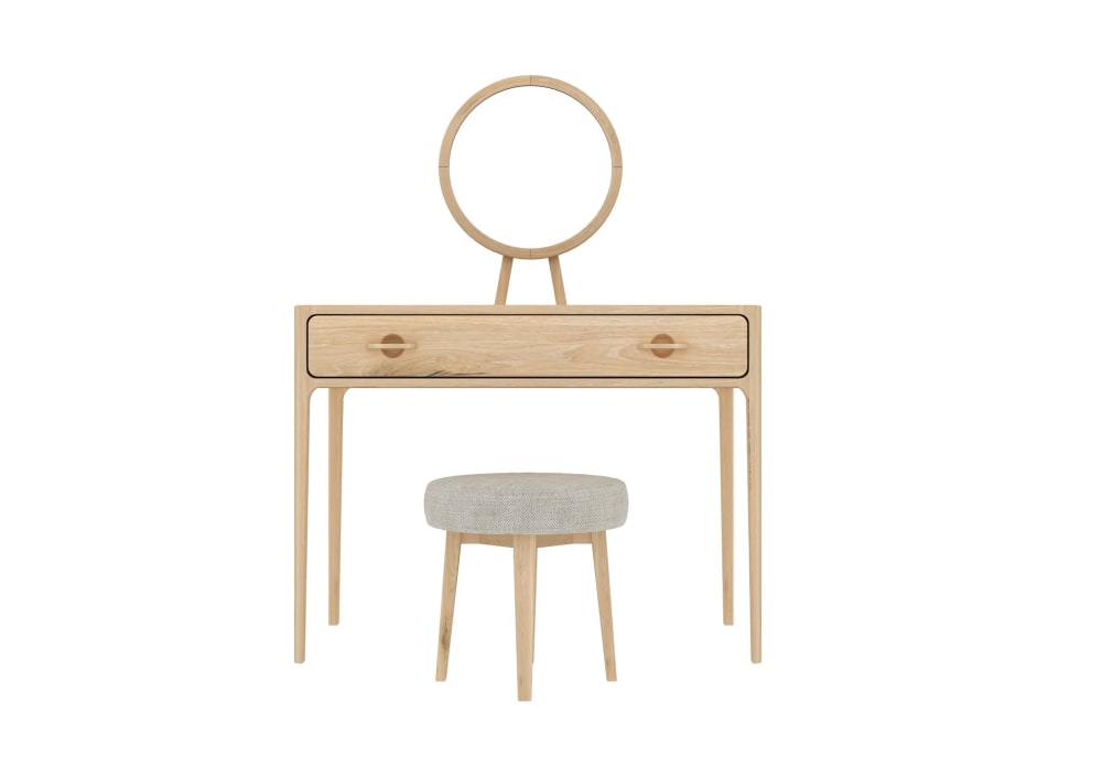 Console en chêne massif, huile blanche