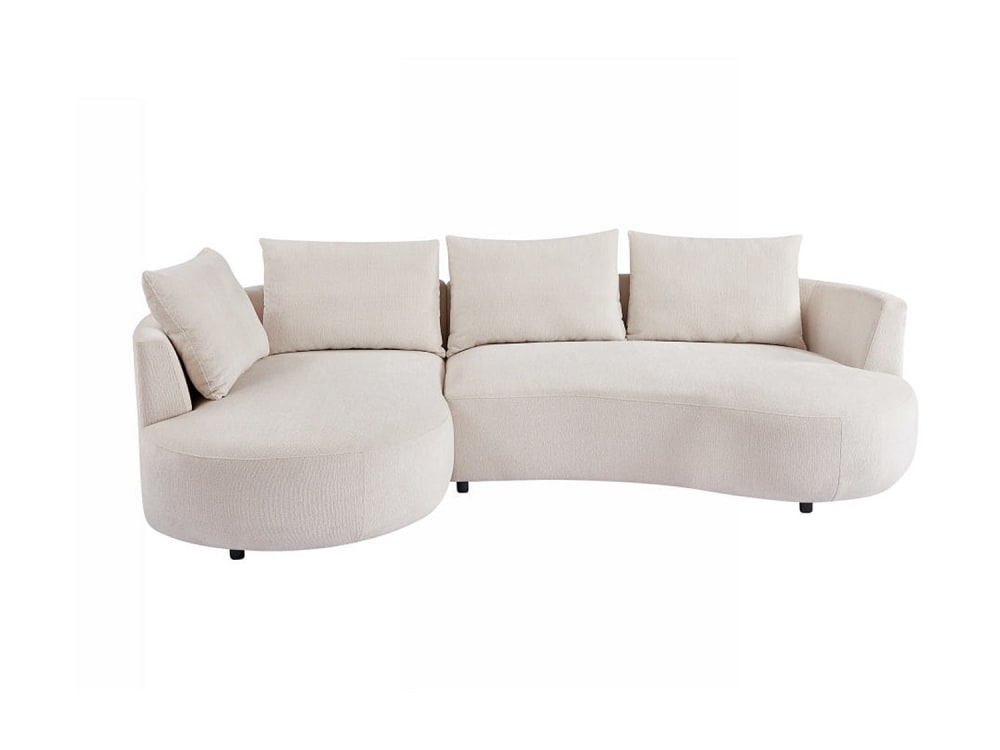 Canapé d'angle velours 5 places beige