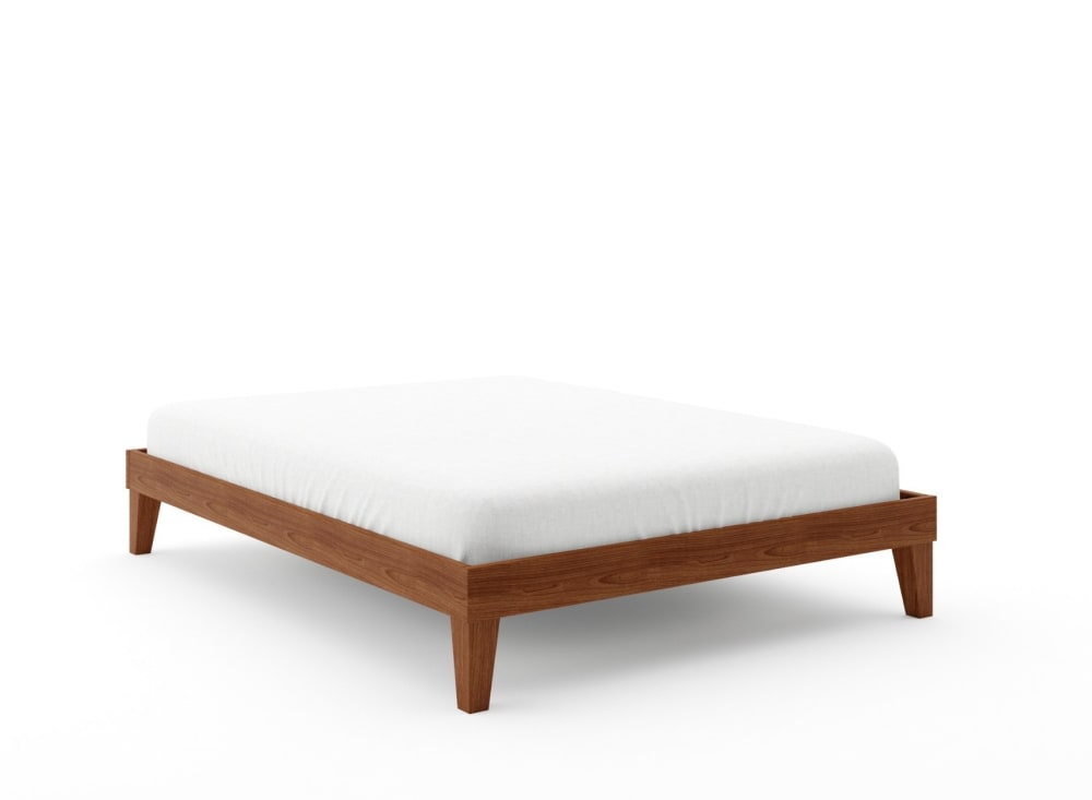 Lit en bois massif 140x190 - noyer