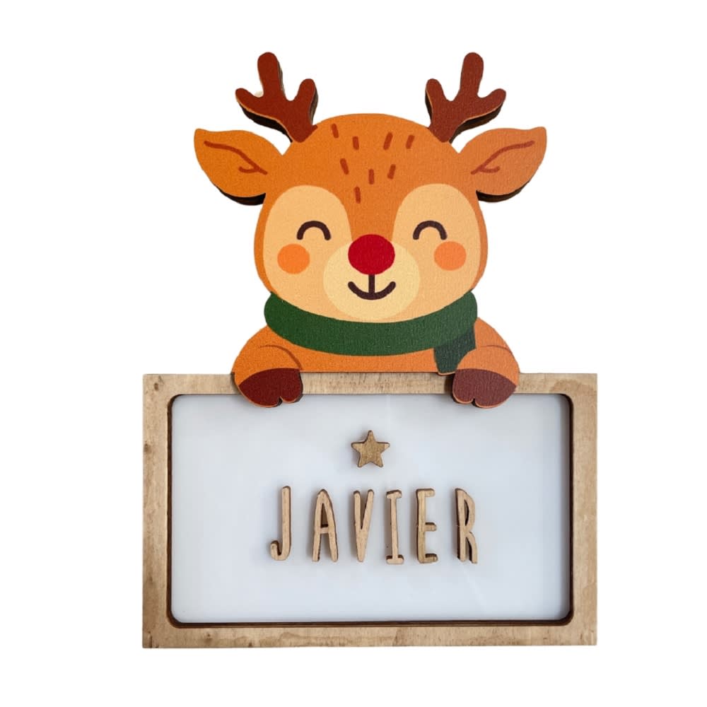 Vintiun Anpassbare Lampe - Rentier BRAUN HOLZ Kinder