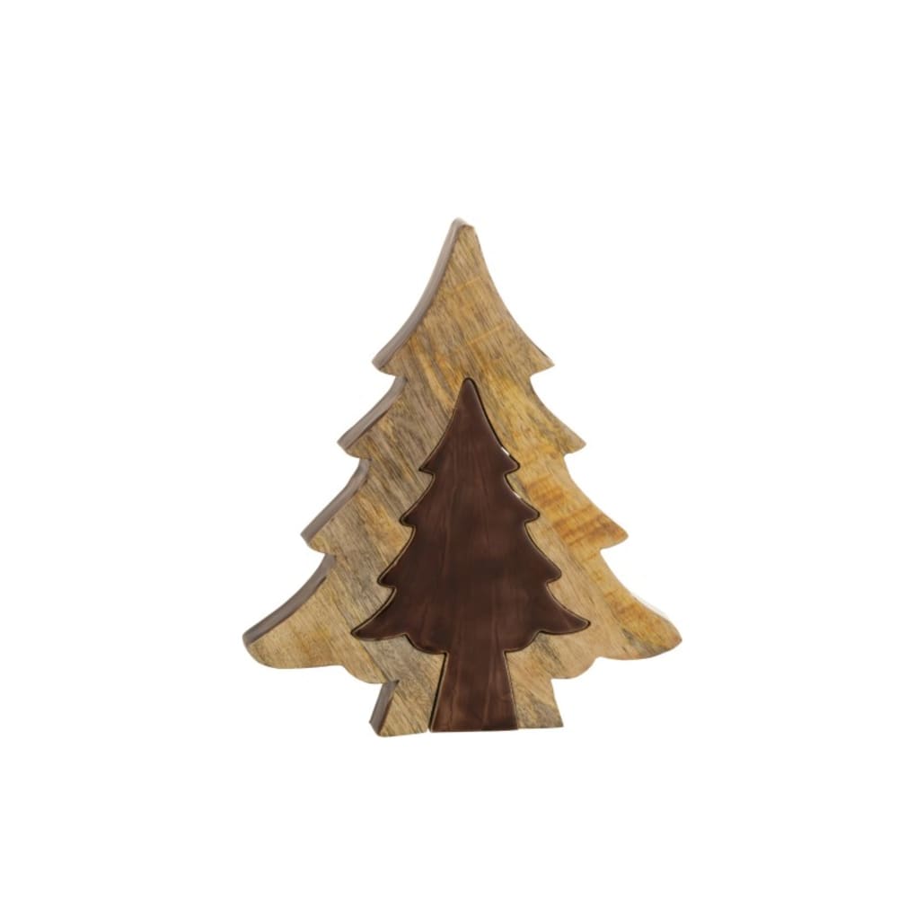 Sapin puzzle en Bois Marron 30x26x3,5cm