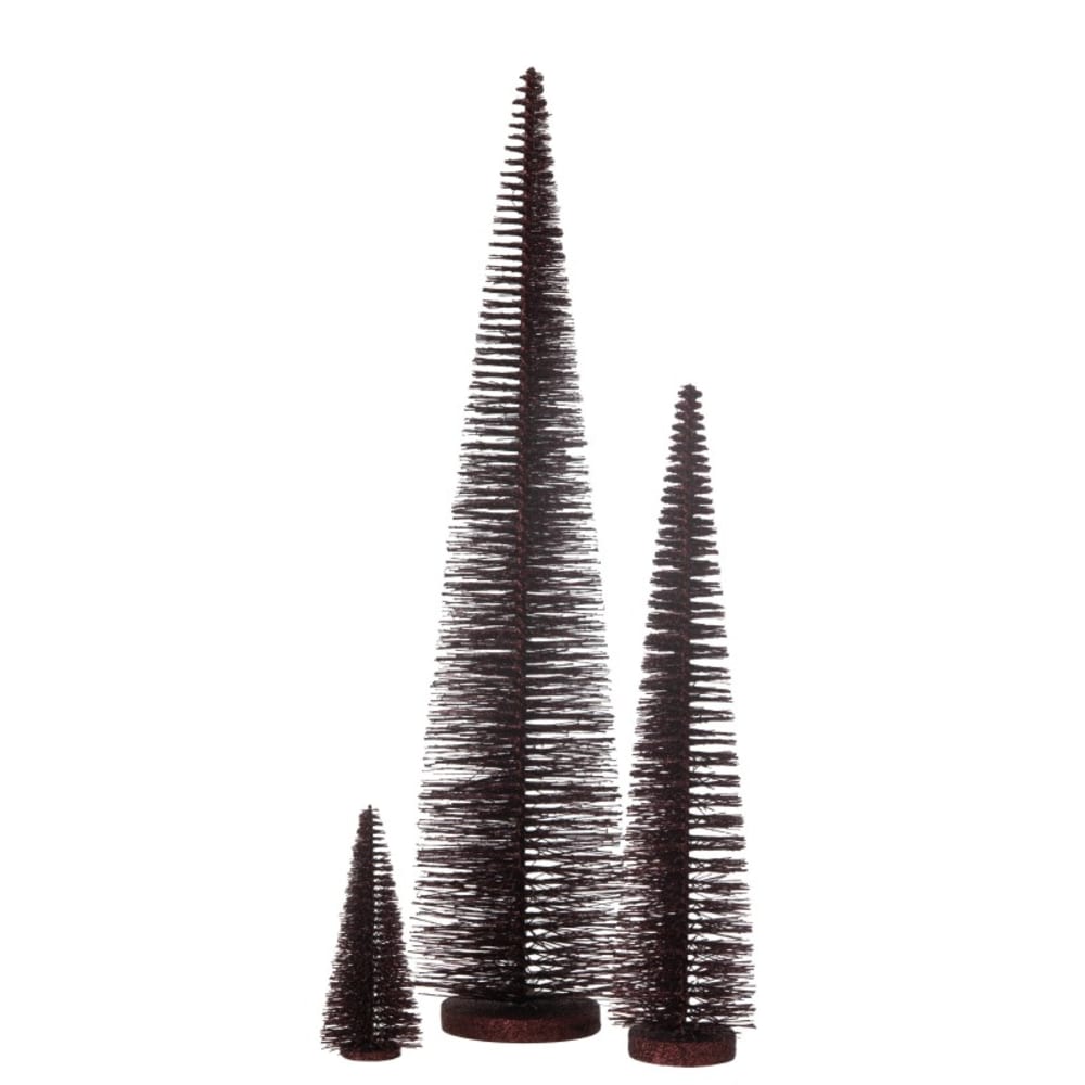 Sapin de Noël décoratif à paillettes en plastique bordeaux 15x15x61 cm - Maisons du Monde