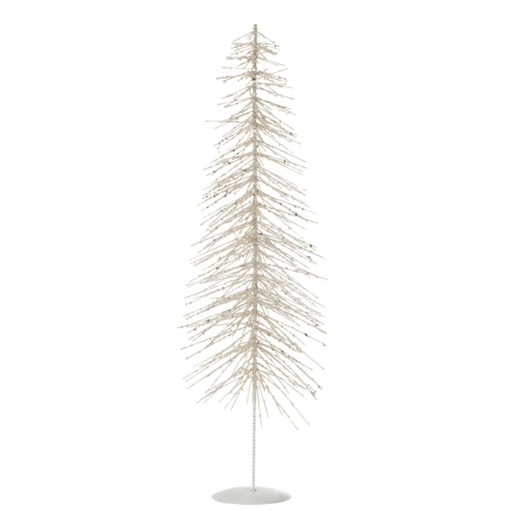 Árbol de Navidad de plástico plateado con purpurina 18x18x58 cm