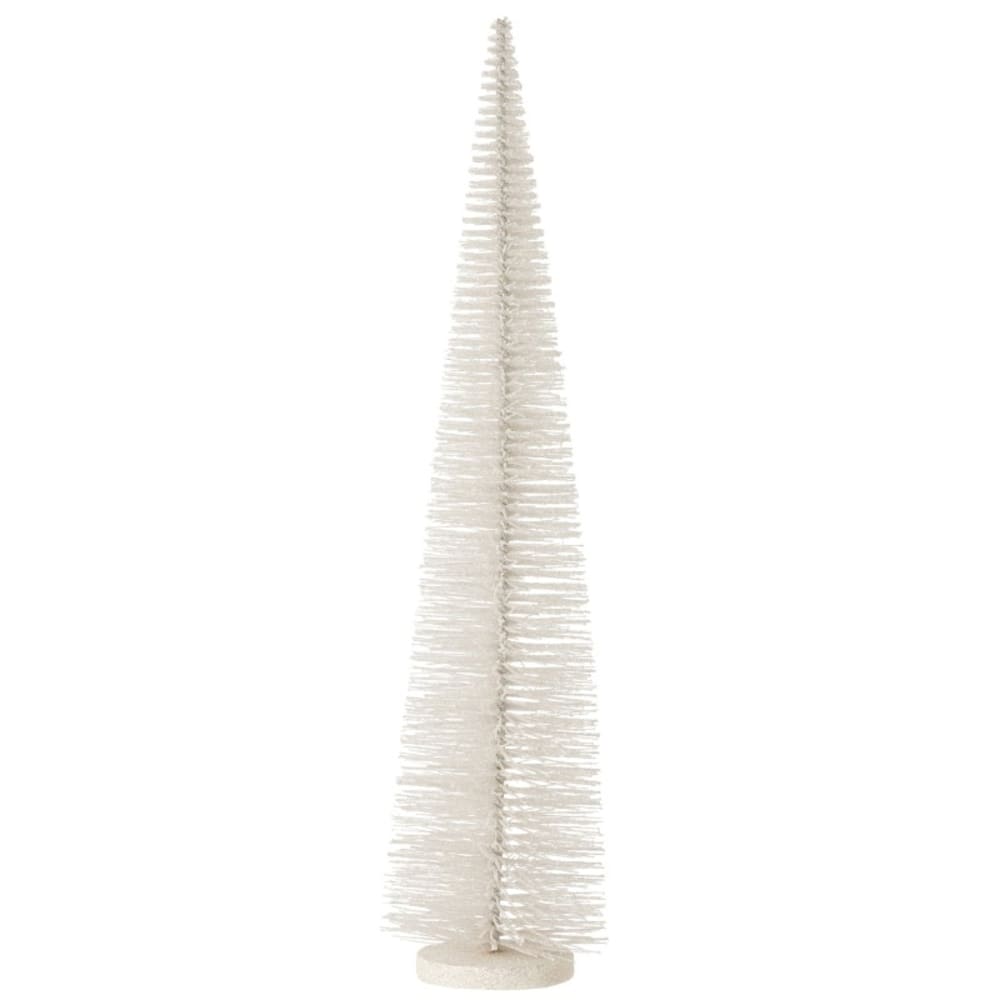 Sapin de noël à paillettes en plastique blanc 10x10x39 cm