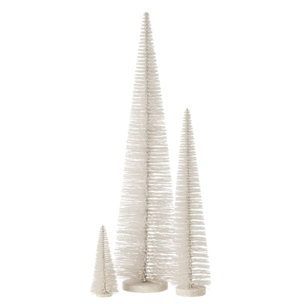 Sapin de Noël à paillettes en plastique blanc 10x10x39 cm - Maisons du Monde
