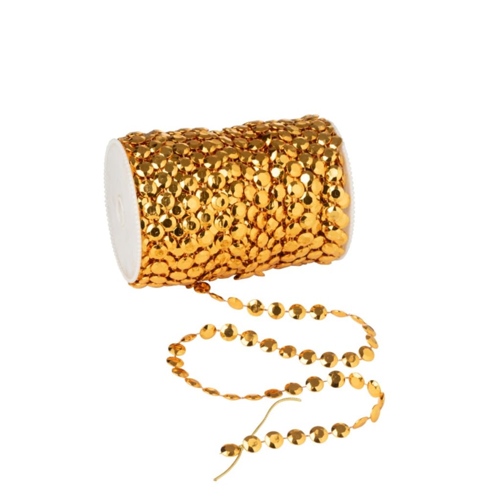 Guirlande perles en rouleau en plastique cuivré 30 m