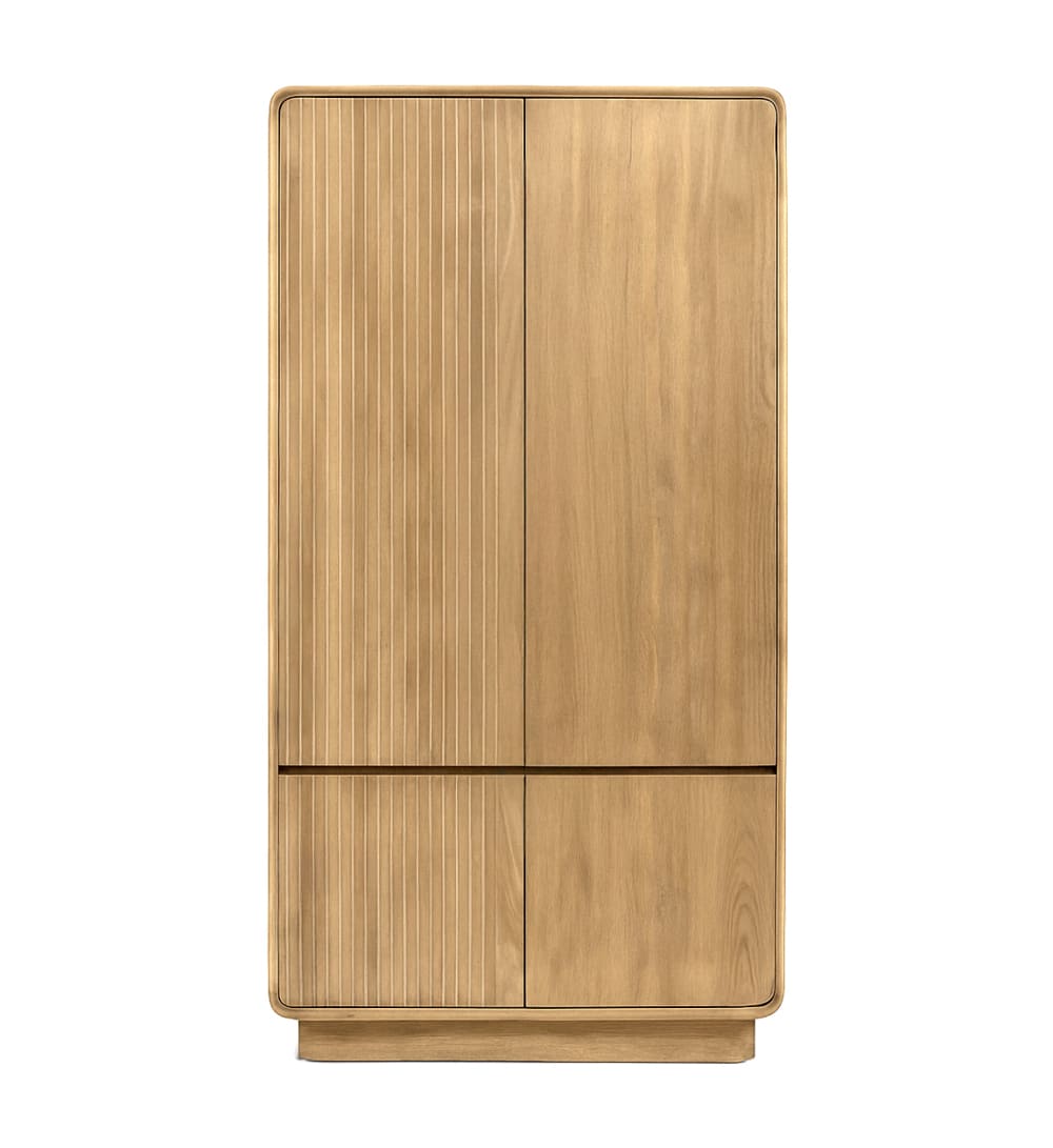Schrank aus Teakholz, H. 190 cm, beige - Maisons Du Monde