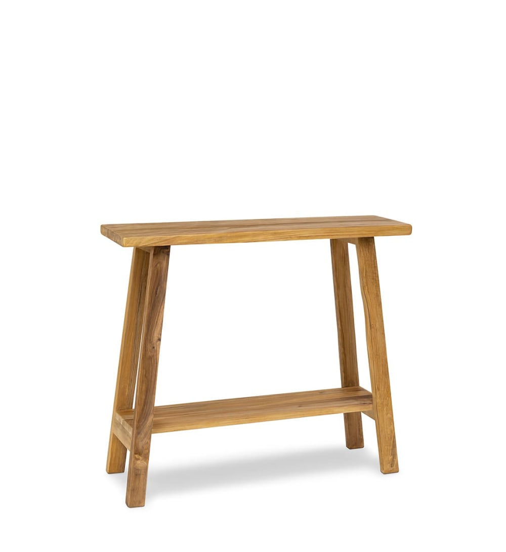 Console en teck recyclé beige L 90 cm