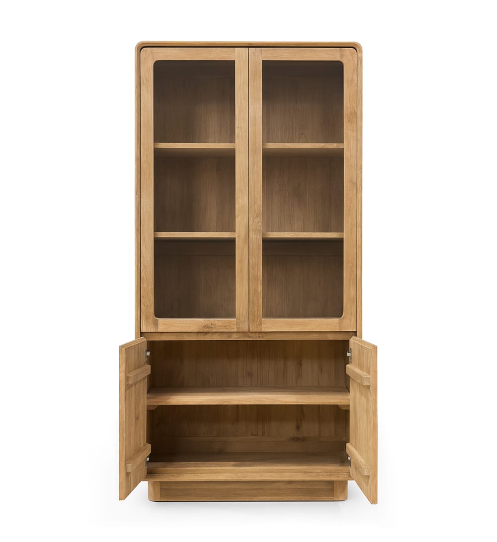 Vitrine en teck beige H 190 cm