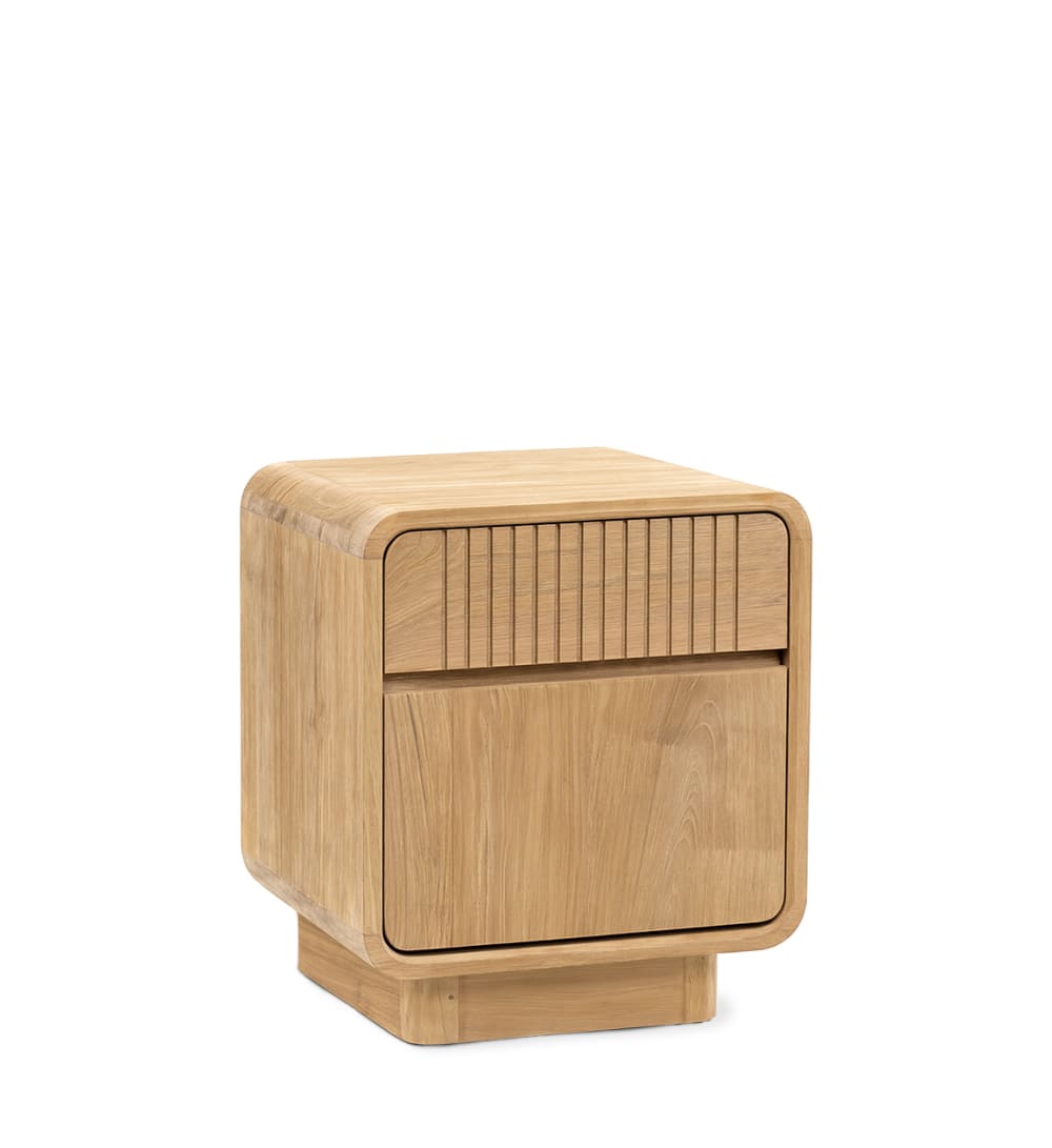Table de chevet en bois beige 45x40x55 cm
