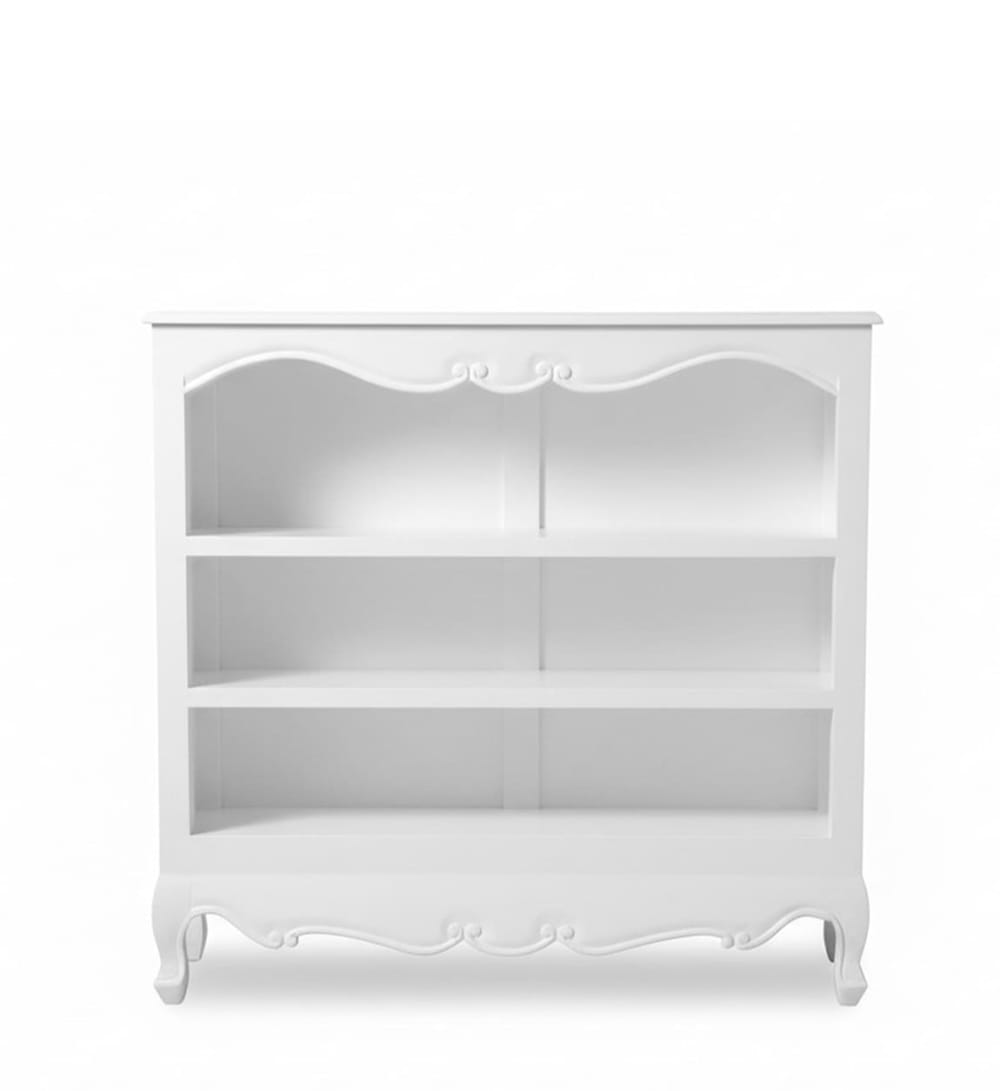 Bibliothèque basse en bois blanc L 110 cm