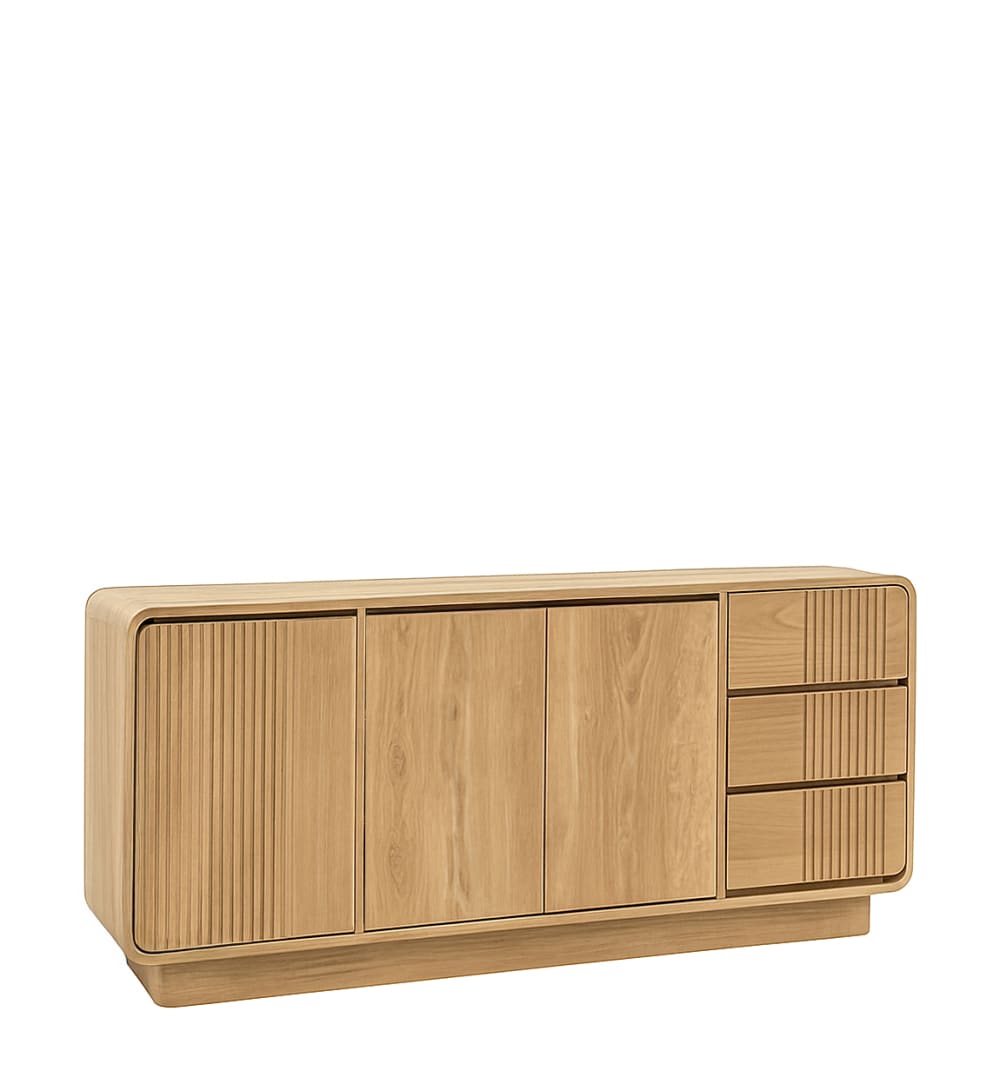 Buffet en teck beige L 180 cm Buffet en teck beige L 180 cm