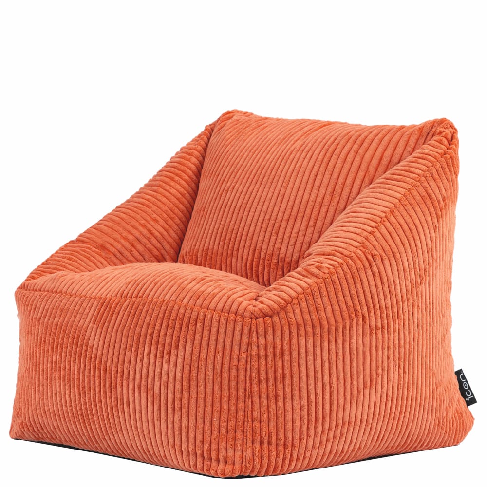 Icon - Pouf fauteuil enfant velours côtelé orange terracotta