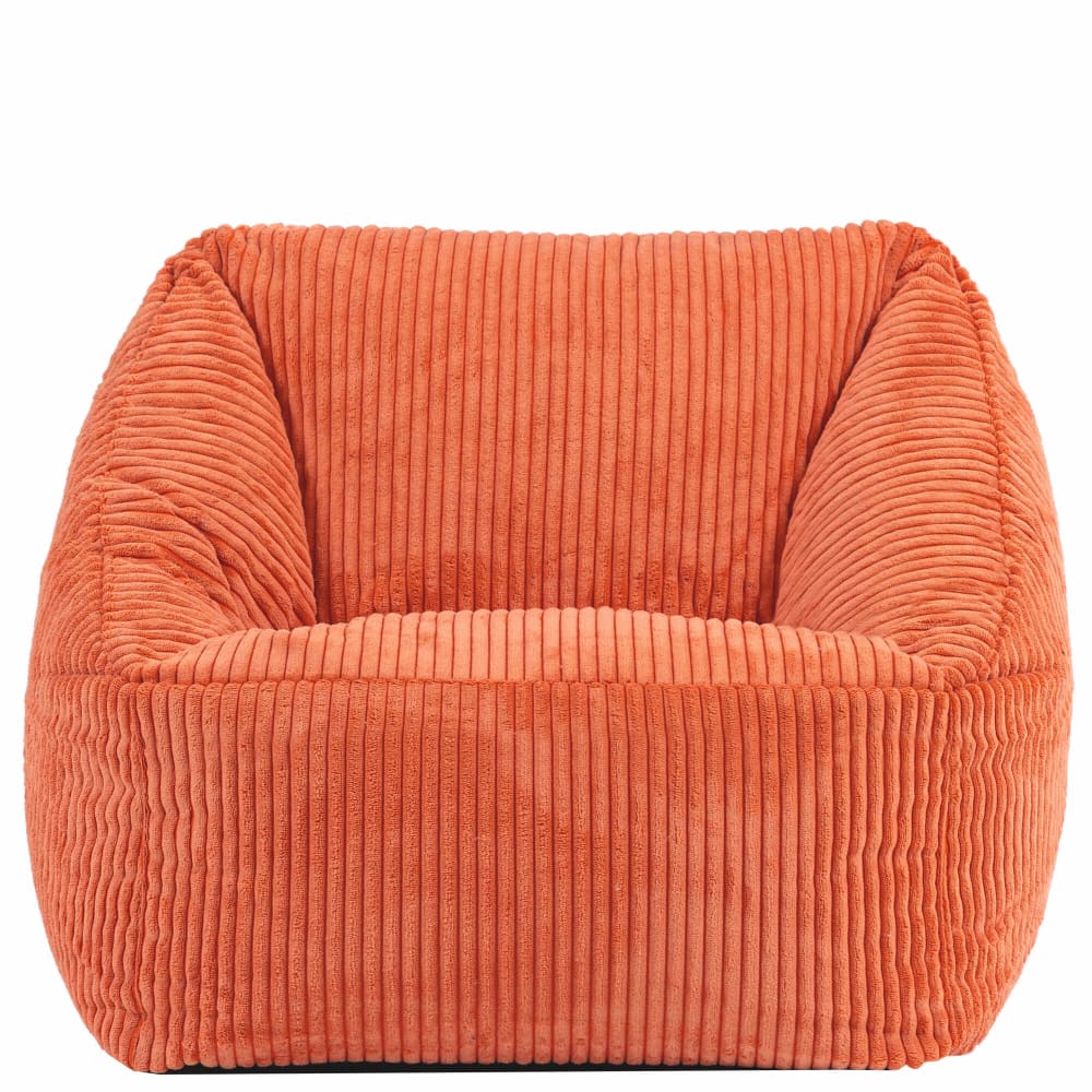 Pouf fauteuil enfant velours côtelé orange terracotta (Icon) - Image 2