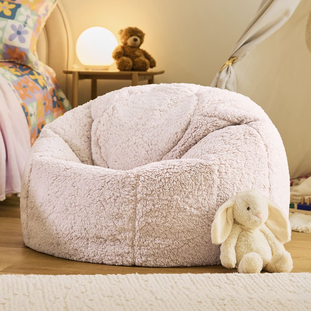 Icon Klassischer Sitzsack-Sessel für Kinder aus Fleece, Hellrosa style modern Fleece Jugendliche