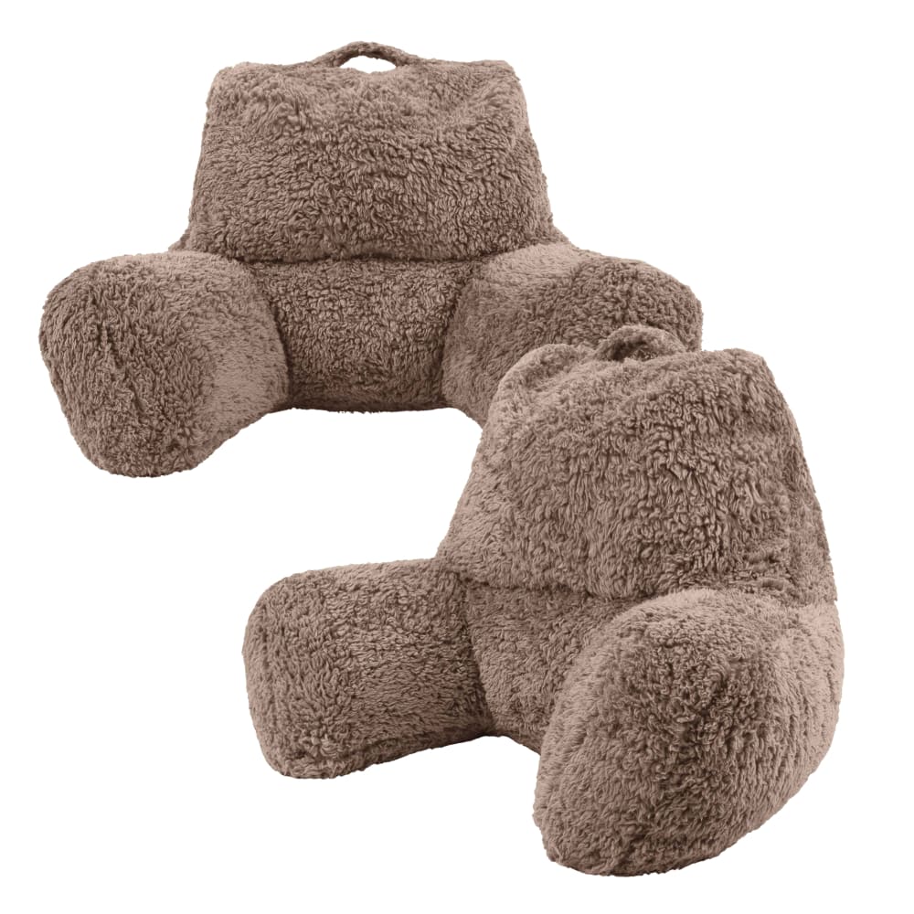 Lot de 2 coussins de soutien en polaire brun moka