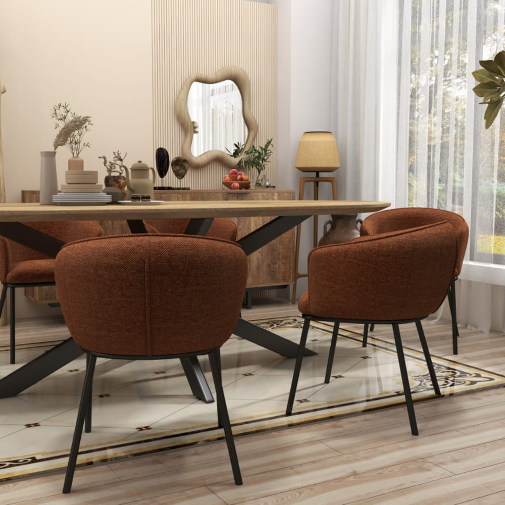 Tischsessel aus Stoff Luxury Terracotta - Maisons Du Monde