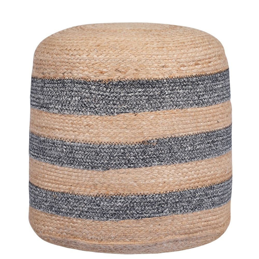 Pouf bout de canapé en jute naturelle