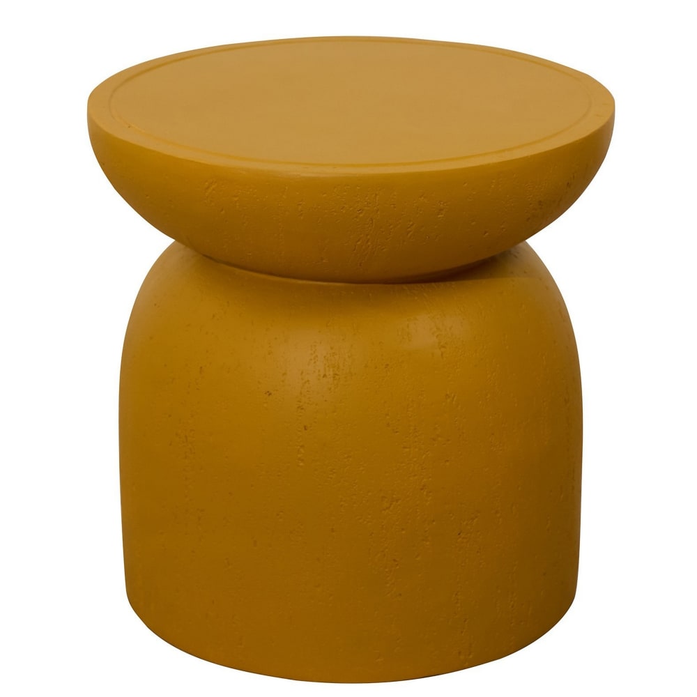Table d'appoint bout de canapé intérieur extérieur en magnesite jaune