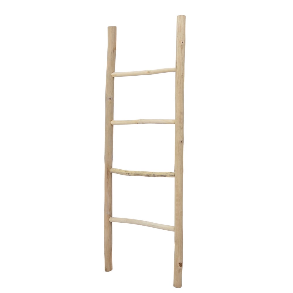 Etagère murale échelle 4 niveaux en bois massif naturel