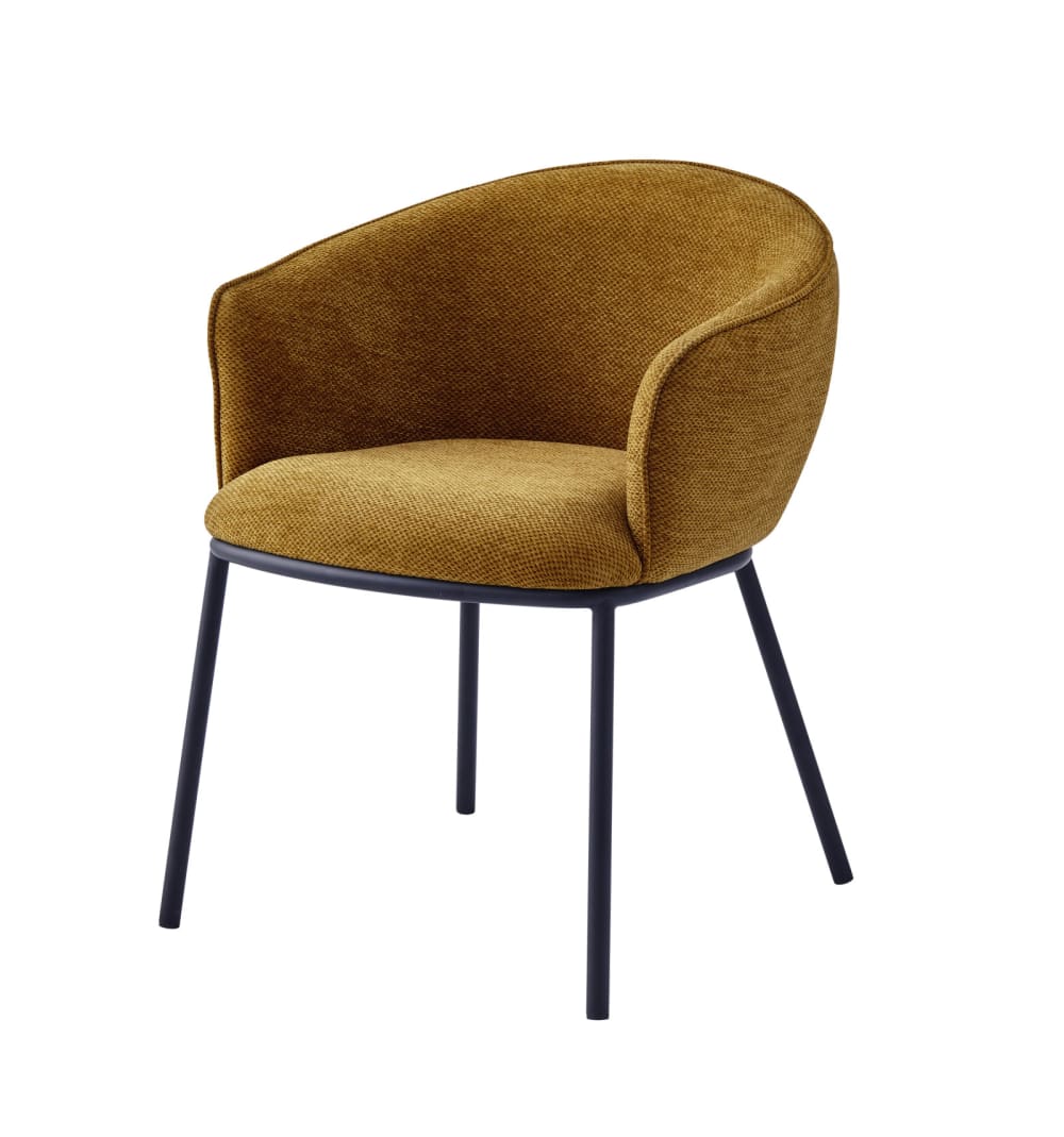 Fauteuil de table en tissu Luxury Moutarde