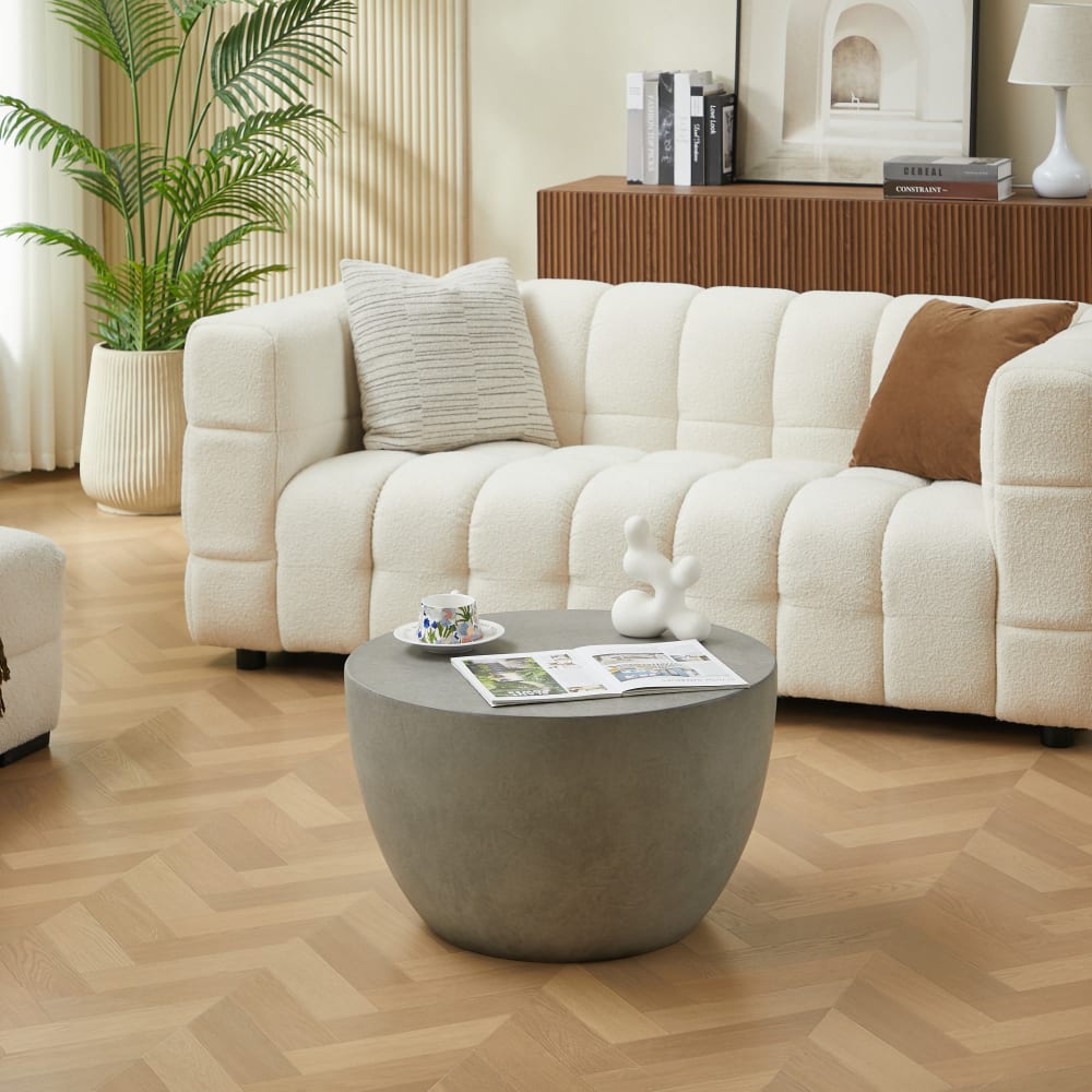 Table basse indoor outdoor en magnésite gris