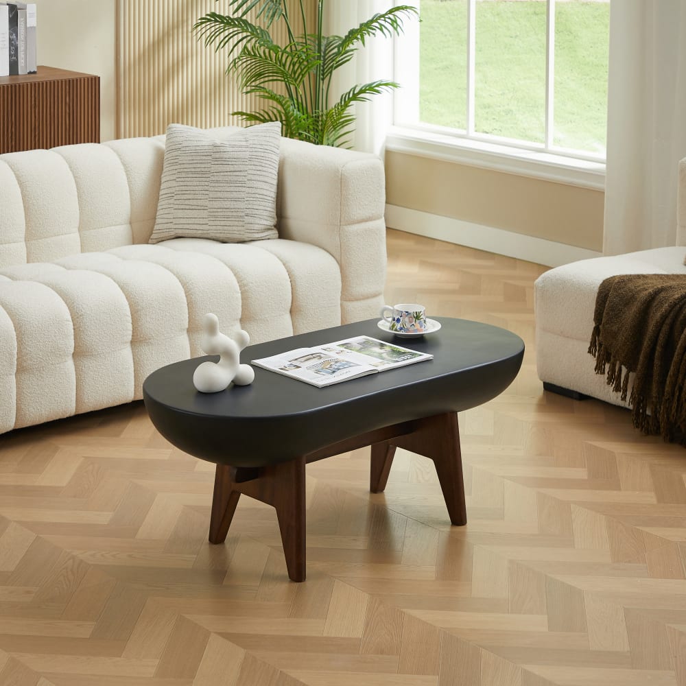 Table basse indoor outdoor en magnésite noir