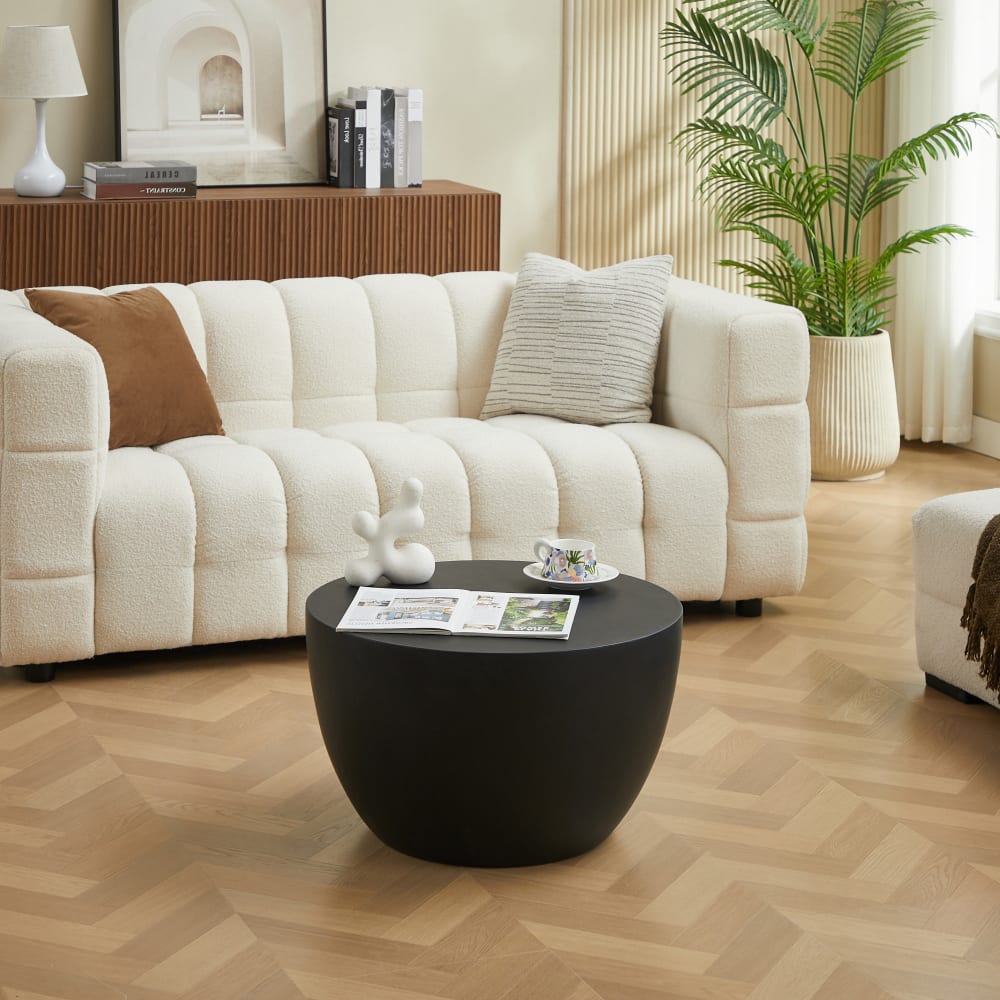 Table basse indoor outdoor en magnésite noir