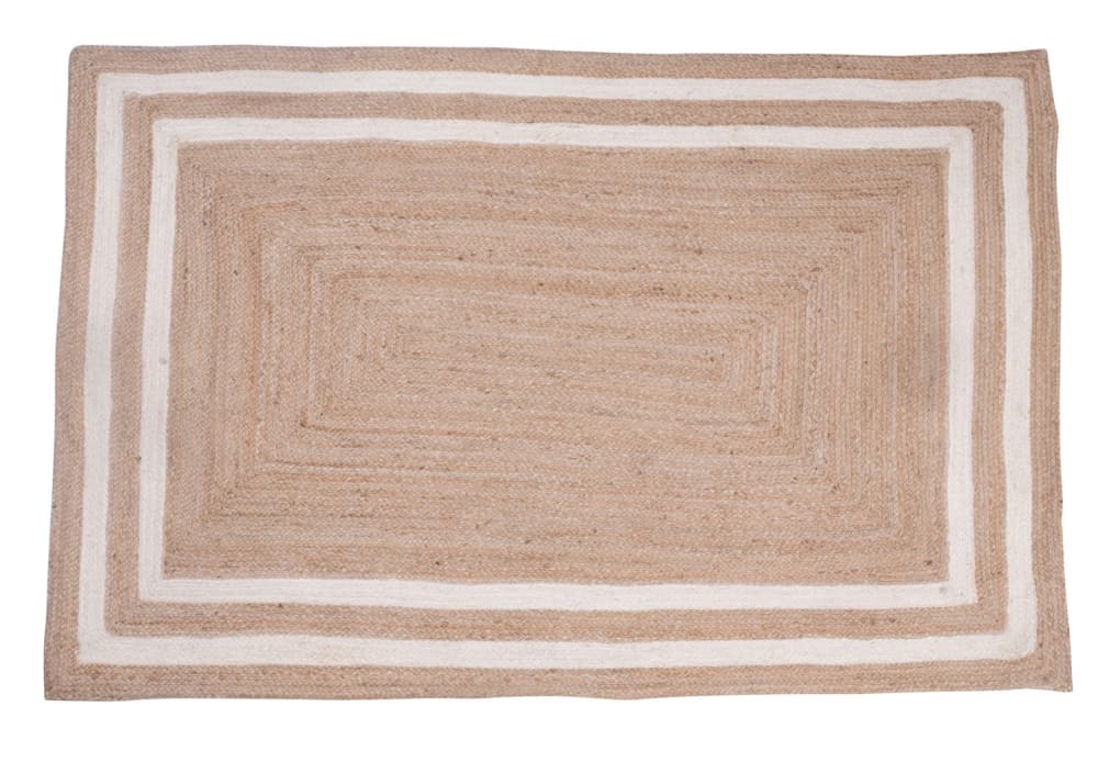 Tapis rectangulaire en jute naturelle tissée marron 170 x 120 cm — vue 3