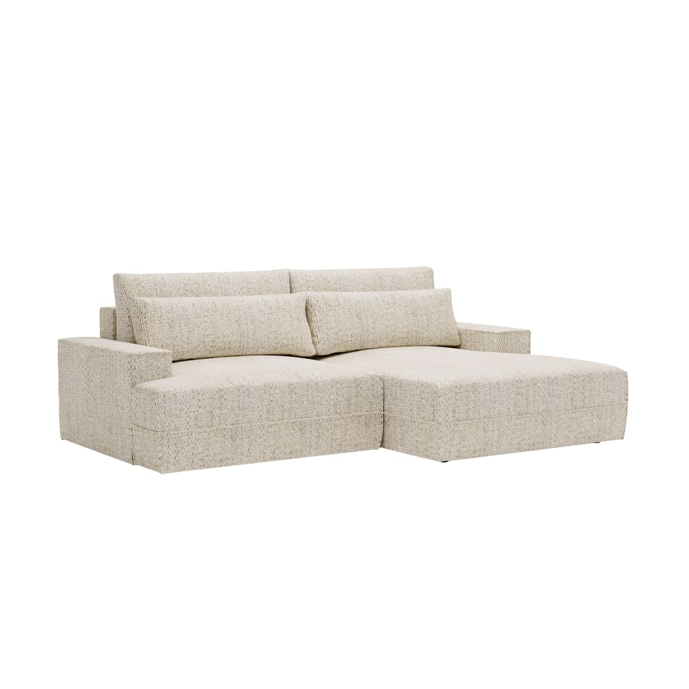 Canapé d'angle convertible 5 places en tissu