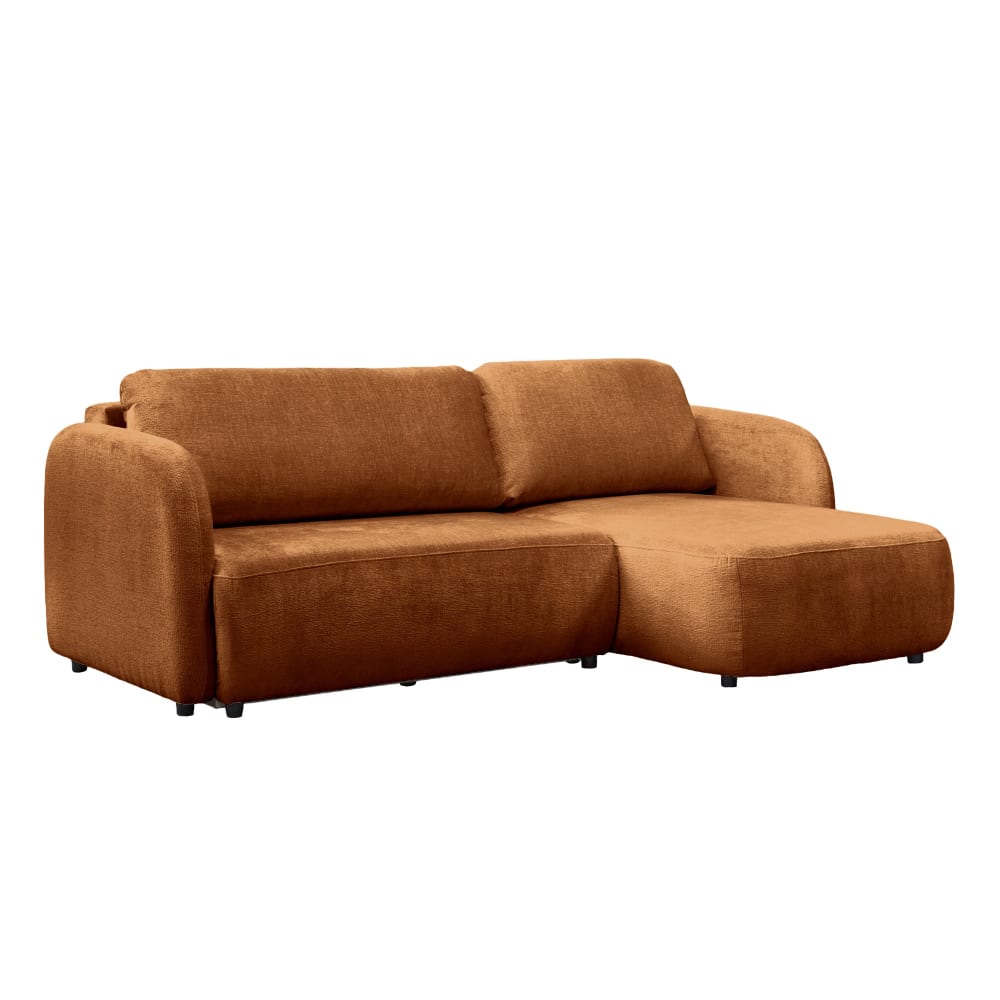 Canapé d'angle convertible 5 places en tissu