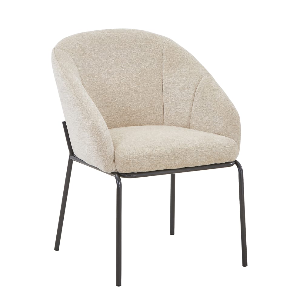 chaise en tissu beige - noir
