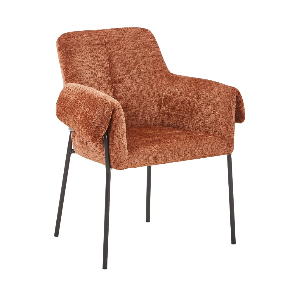 chaise en tissu terracotta