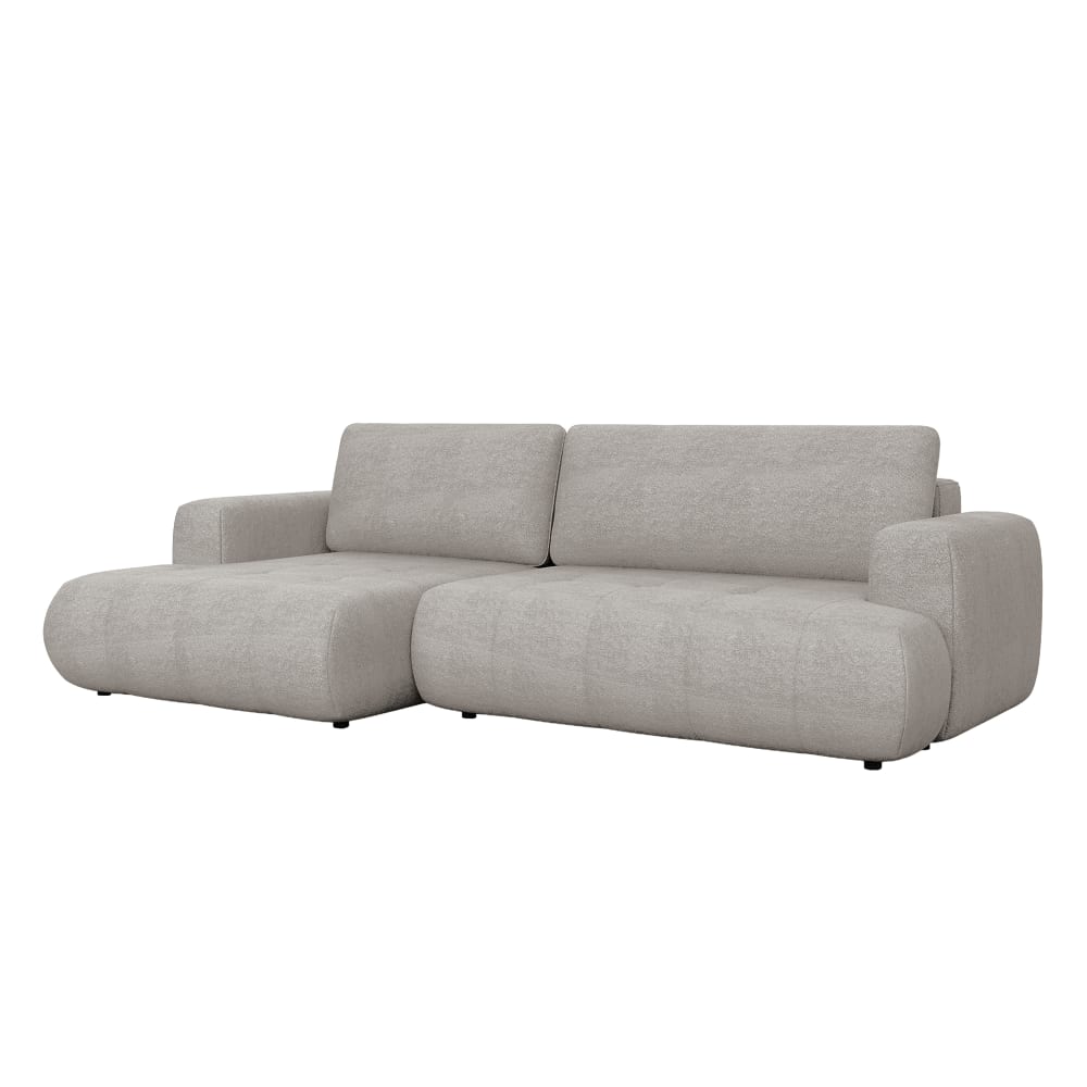 Canapé d'angle convertible 6 places en tissu