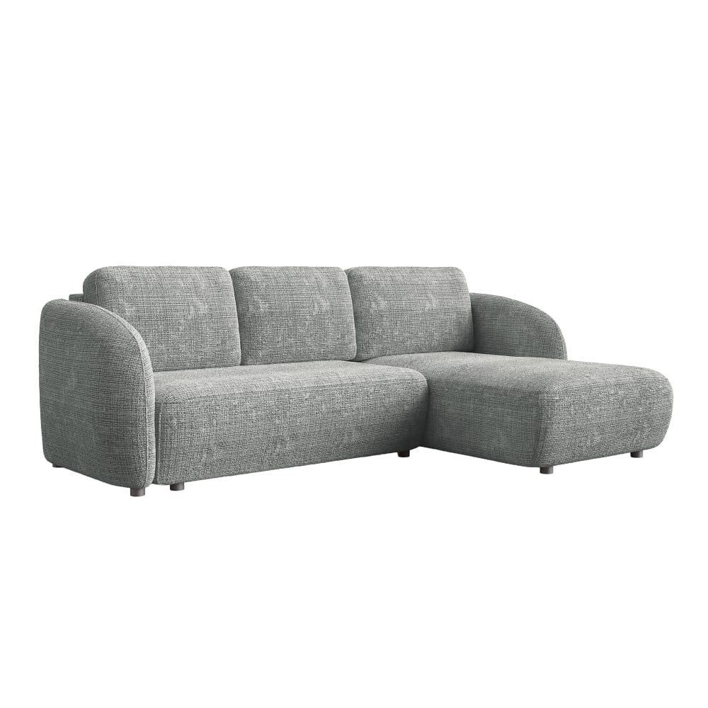 Canapé d'angle convertible 6 places en tissu