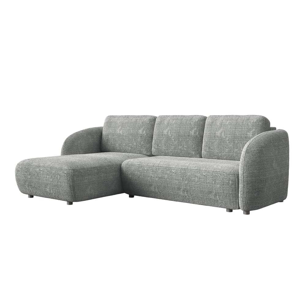 Canapé d'angle convertible 6 places en tissu