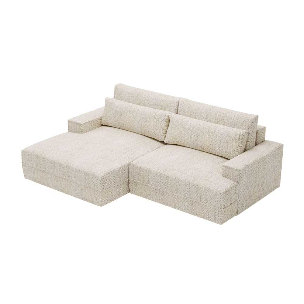 Canapé d'angle convertible 5 places en tissu