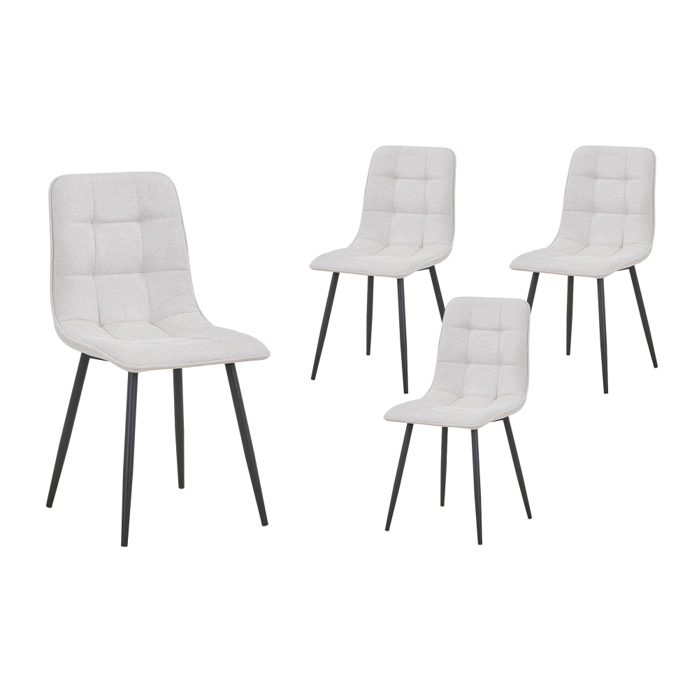 Lot de 4 chaises en tissu - noir