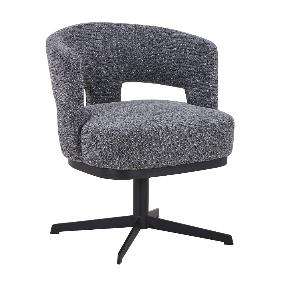chaise pivotante en tissu - gris anthracite