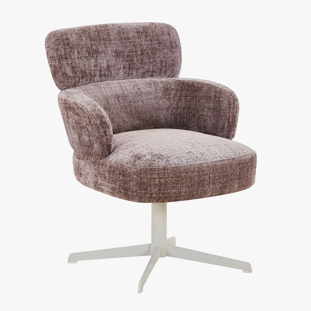 Nejya fauteuil en tissu taupe pieds en métal gris Nejya fauteuil en tissu taupe pieds en métal gris