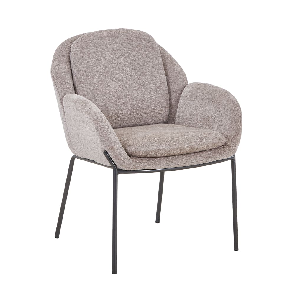 chaise en tissu taupe - noir